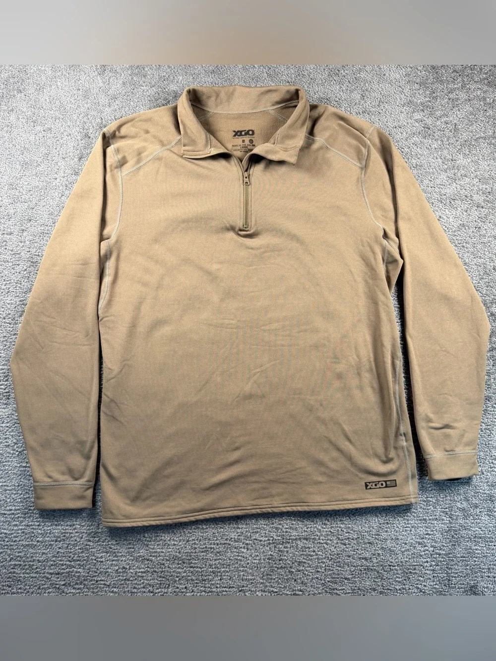 XGO Tactical Apparel Acclimate Dry Long Sleeve 1/4 Zip Shirt Top Coyote Large